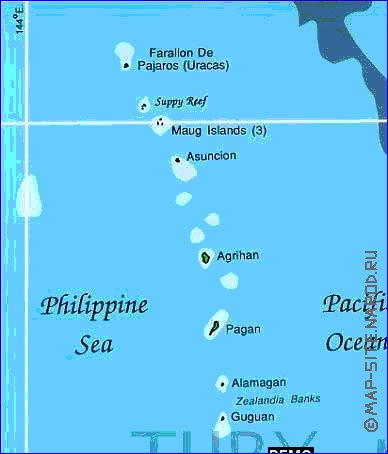 mapa de Ilhas Marianas