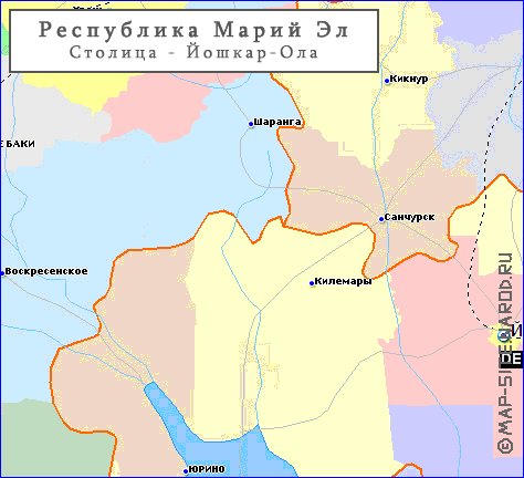 Administrativa mapa de Mari El