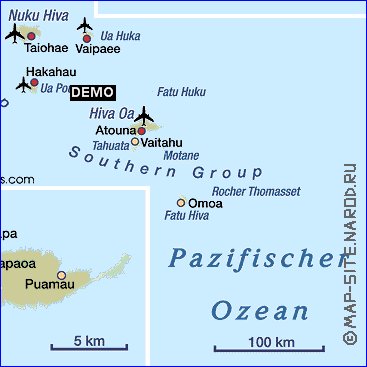 mapa de Ilhas Marquesas