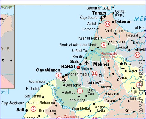 Administrativa mapa de Marrocos