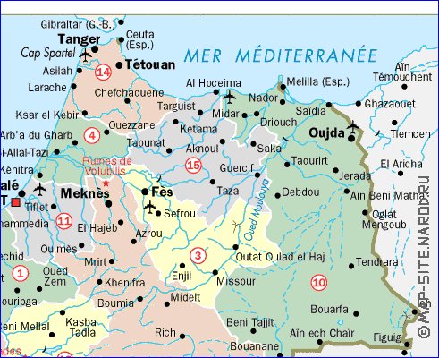 Administrativa mapa de Marrocos