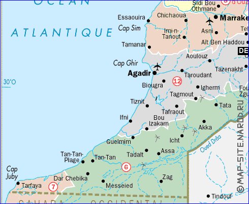 Administrativa mapa de Marrocos