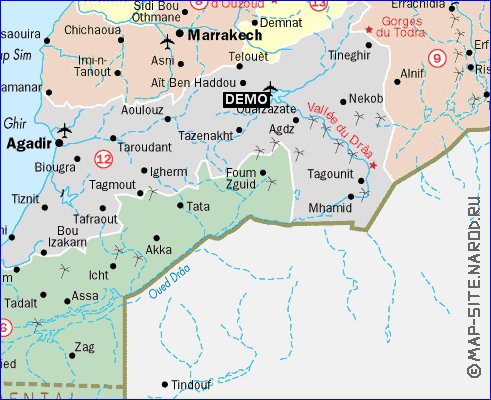 Administrativa mapa de Marrocos