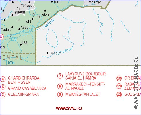 Administrativa mapa de Marrocos