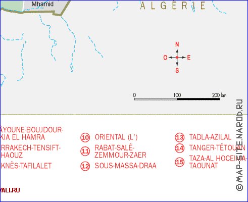 Administrativa mapa de Marrocos