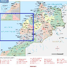 Administratives carte de Maroc