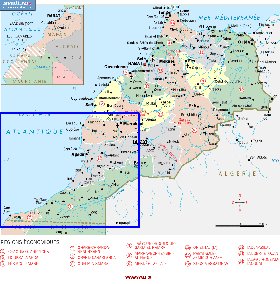 Administrativa mapa de Marrocos