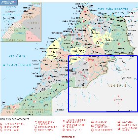 Administrativa mapa de Marrocos