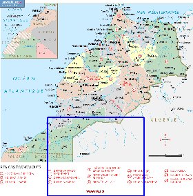 Administrativa mapa de Marrocos