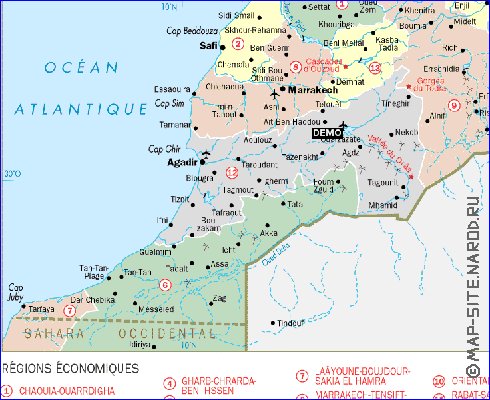 Administrativa mapa de Marrocos