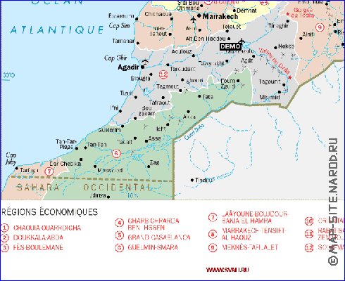 Administrativa mapa de Marrocos