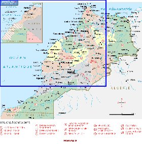 Administrativa mapa de Marrocos