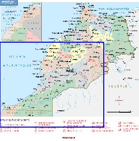 Administrativa mapa de Marrocos