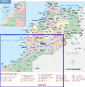 Administrativa mapa de Marrocos