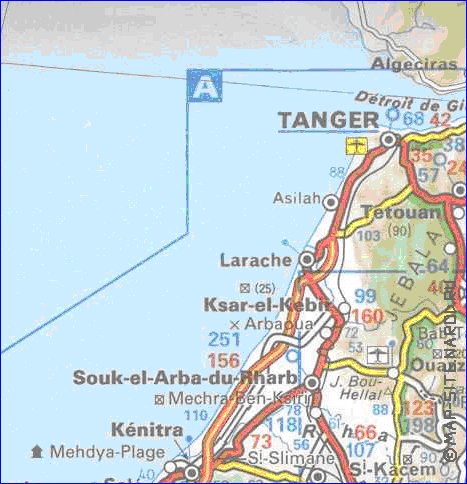 mapa de de estradas Marrocos em frances