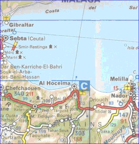 mapa de de estradas Marrocos em frances