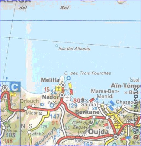 mapa de de estradas Marrocos em frances