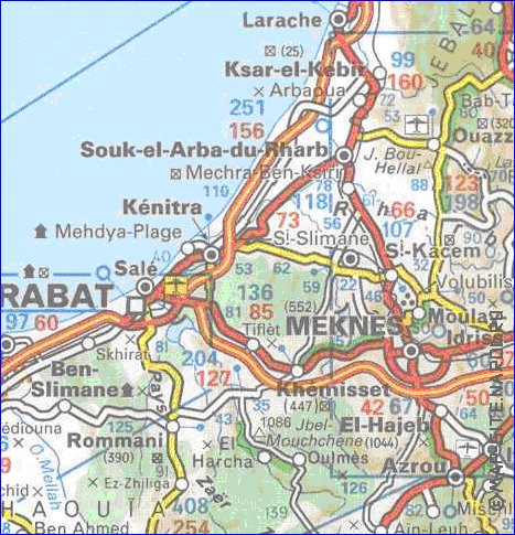 mapa de de estradas Marrocos em frances