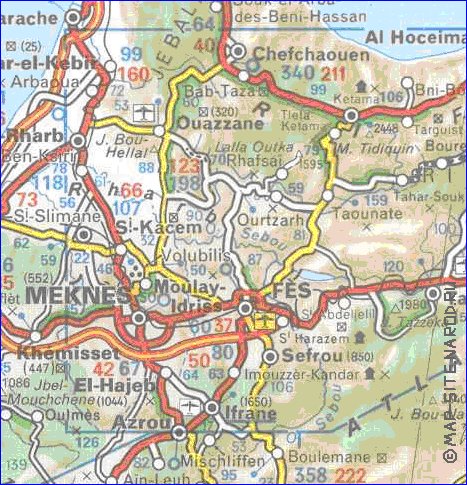 carte de des routes Maroc