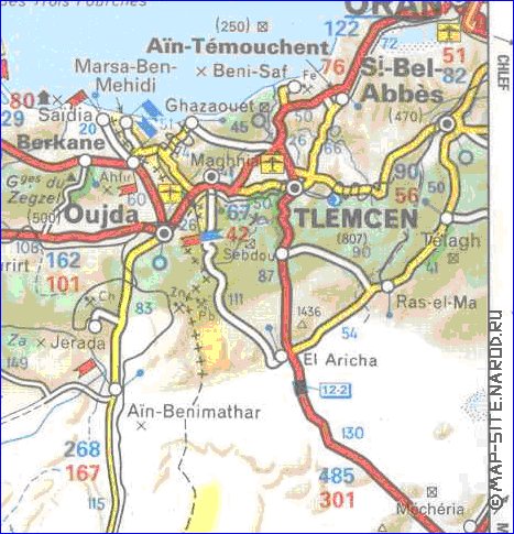 mapa de de estradas Marrocos em frances