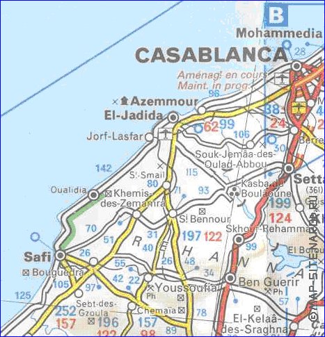 mapa de de estradas Marrocos em frances