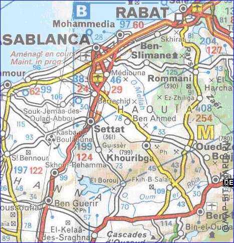 carte de des routes Maroc