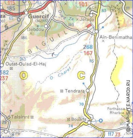 mapa de de estradas Marrocos em frances