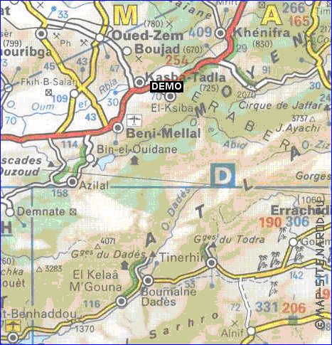 mapa de de estradas Marrocos em frances