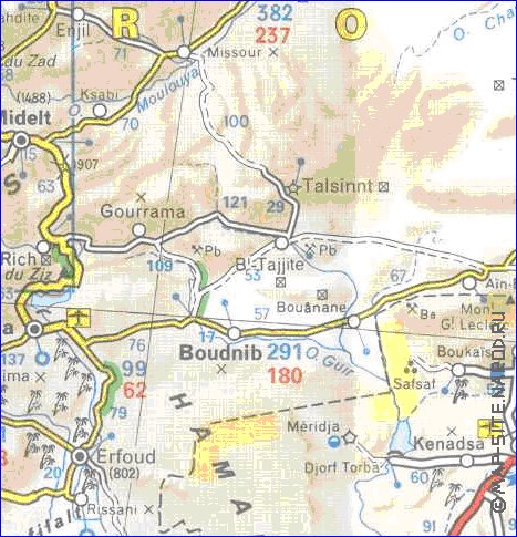 carte de des routes Maroc