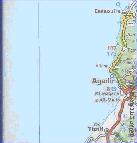 mapa de de estradas Marrocos em frances