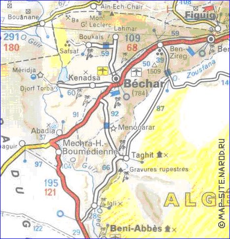 mapa de de estradas Marrocos em frances