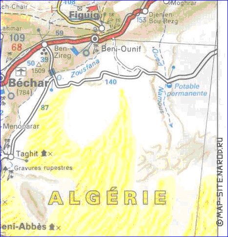 mapa de de estradas Marrocos em frances