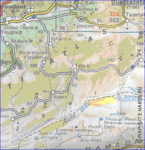 mapa de de estradas Marrocos em frances