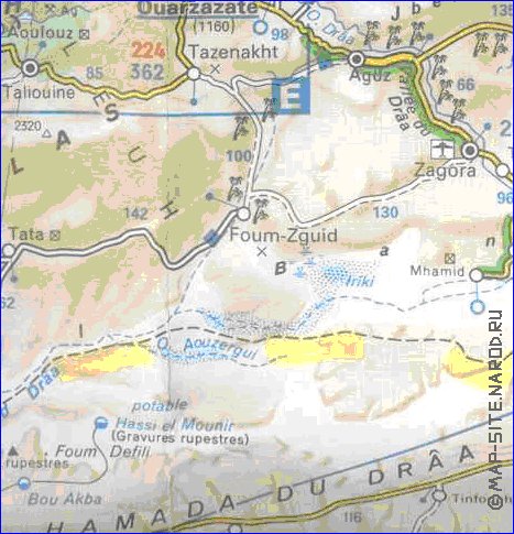 mapa de de estradas Marrocos em frances