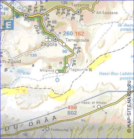 mapa de de estradas Marrocos em frances