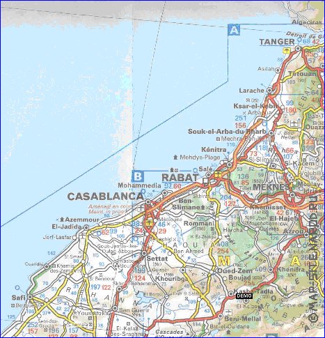 carte de des routes Maroc