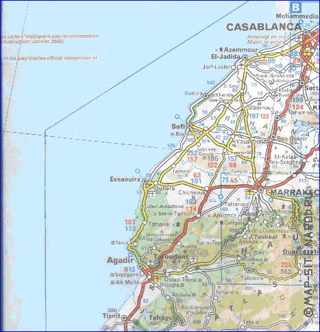 carte de des routes Maroc