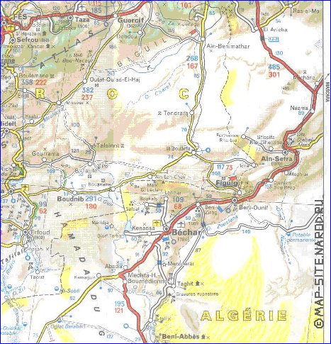 mapa de de estradas Marrocos em frances