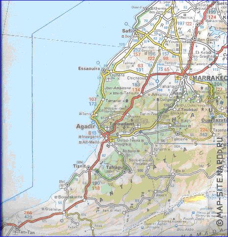 mapa de de estradas Marrocos em frances