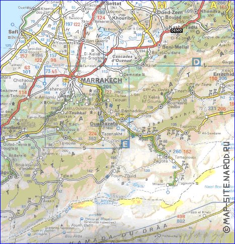 mapa de de estradas Marrocos em frances