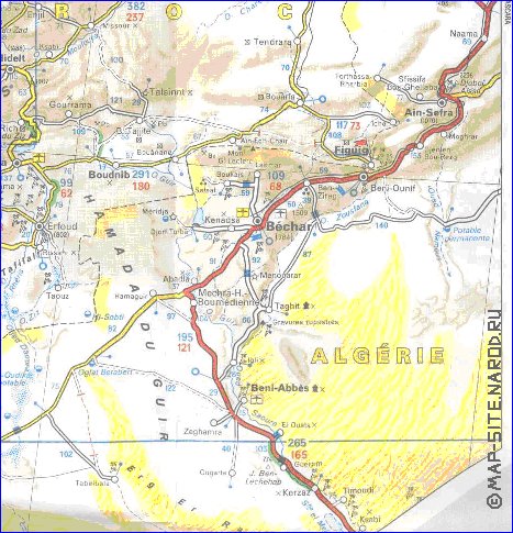 mapa de de estradas Marrocos em frances