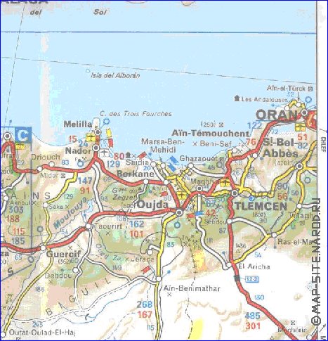 mapa de de estradas Marrocos em frances