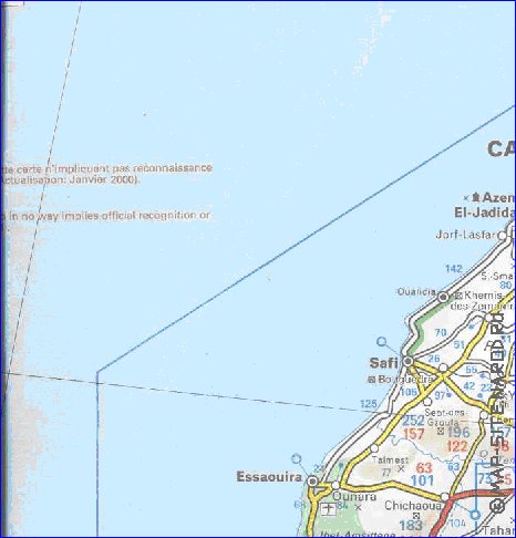 mapa de de estradas Marrocos em frances