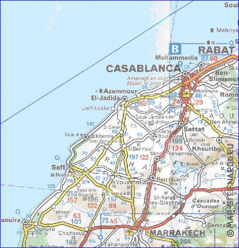 mapa de de estradas Marrocos em frances