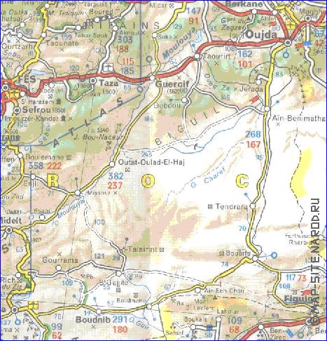 mapa de de estradas Marrocos em frances