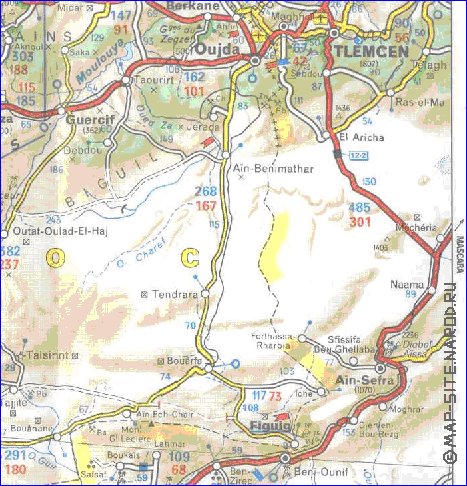 mapa de de estradas Marrocos em frances