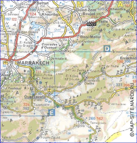 mapa de de estradas Marrocos em frances