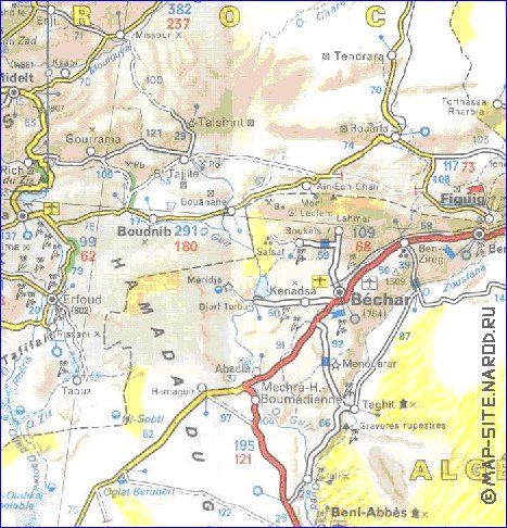 mapa de de estradas Marrocos em frances