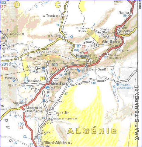 mapa de de estradas Marrocos em frances