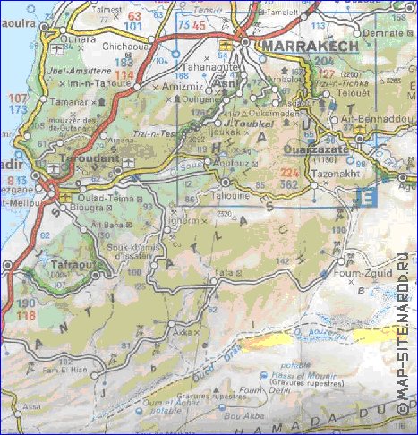 mapa de de estradas Marrocos em frances